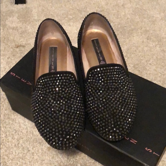 Steven By Steve Madden Shoes - Black rhinestone flats